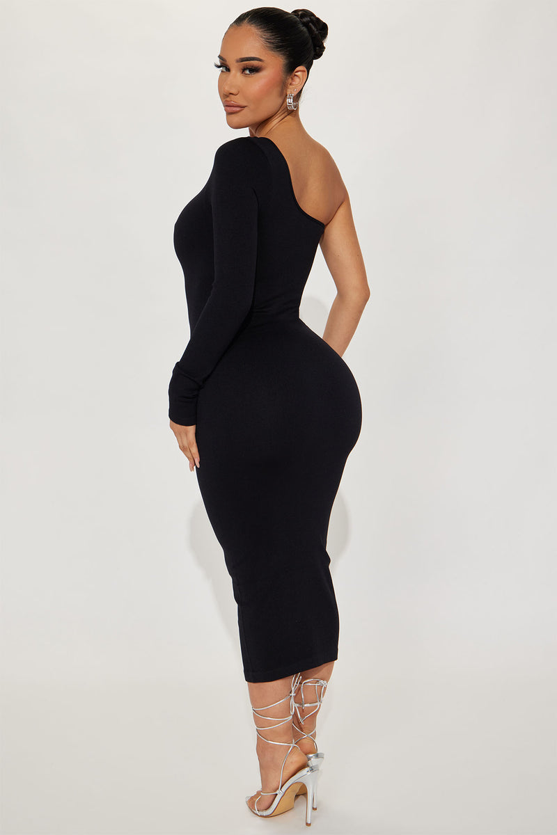 Destiny Seamless Midi Dress - Black | Fashion Nova, Dresses | Fashion Nova
