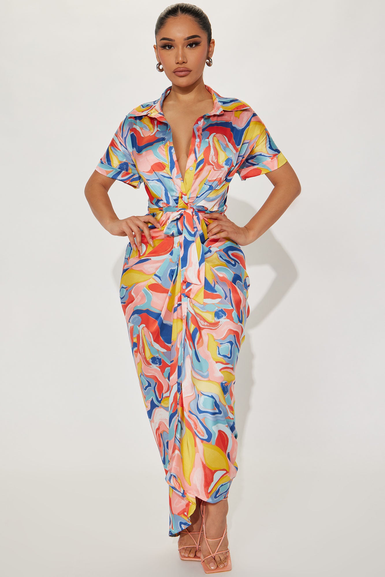Hailey Button Up Maxi Dress - Blue/combo | Fashion Nova, Dresses | Fashion  Nova | Kleider