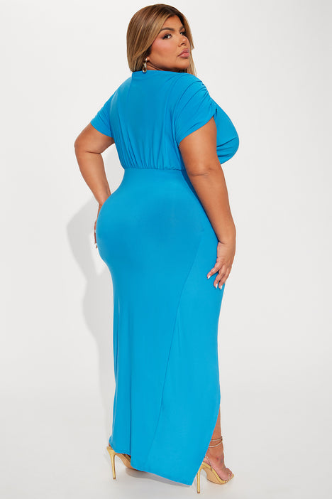 Turquoise maxi dress hot sale plus size