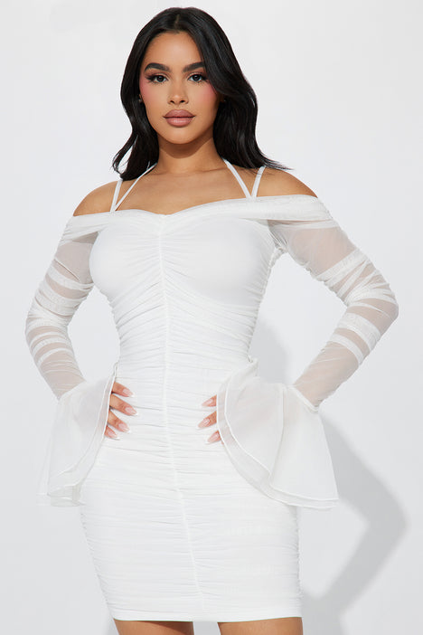 White mesh dress fashion nova store