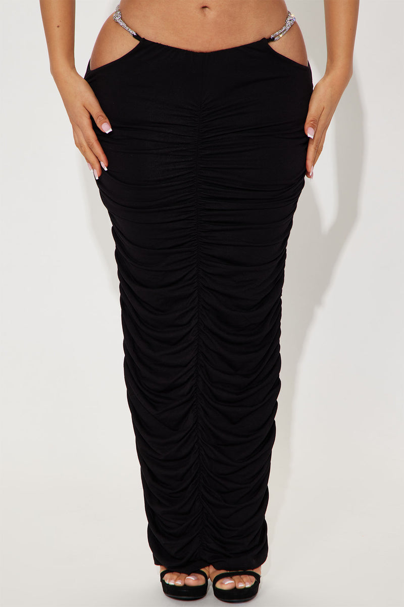 Special Night Ruched Maxi Skirt - Black | Fashion Nova, Skirts ...