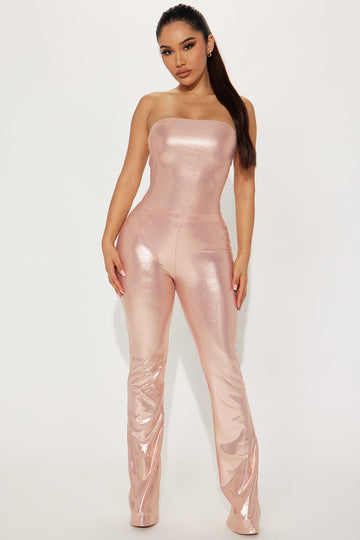 Rose gold 2025 jumpsuit fashion nova