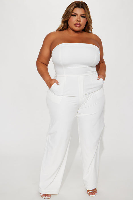 Fashion nova plus size white jumpsuit store