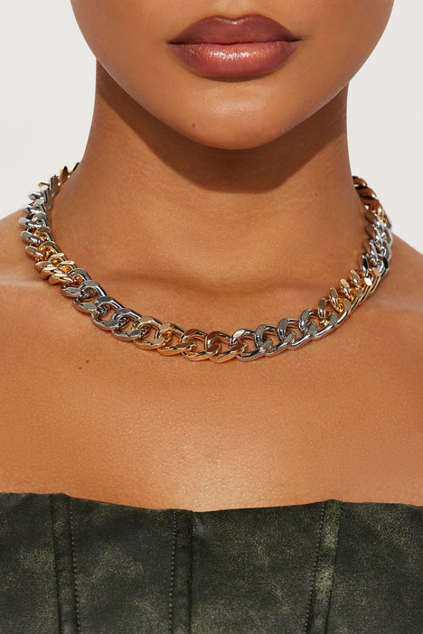 Mixed Metal Necklace Gold combo Fashion Nova Jewelry Fashion Nova