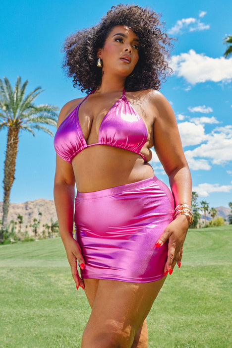 Pink swim skirt plus sales size