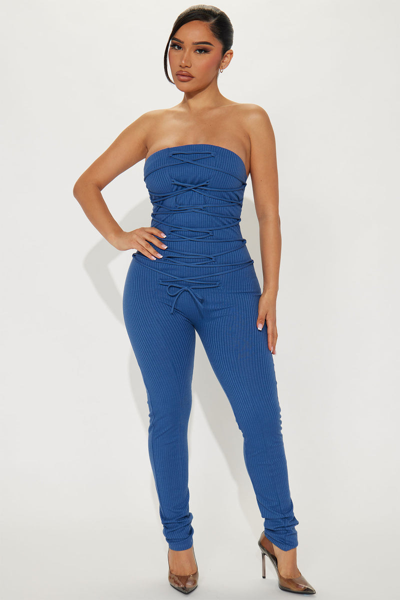 Joleney Ribbed Jumpsuit - Blue | Fashion Nova, Jumpsuits | Fashion Nova