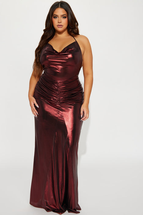 Velvet luxe maxi dress in wine new arrivals