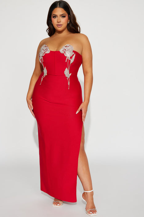 Fashion nova plus best sale size red dress