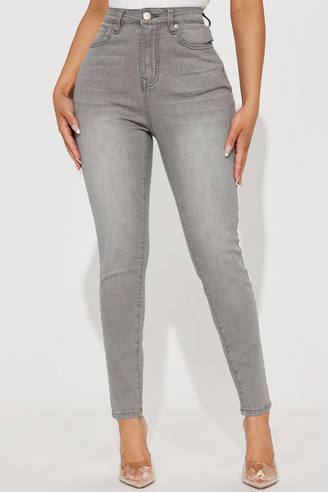 Petite Audrey High Rise Stretch Skinny Jeans - Grey | Fashion Nova, Jeans |  Fashion Nova