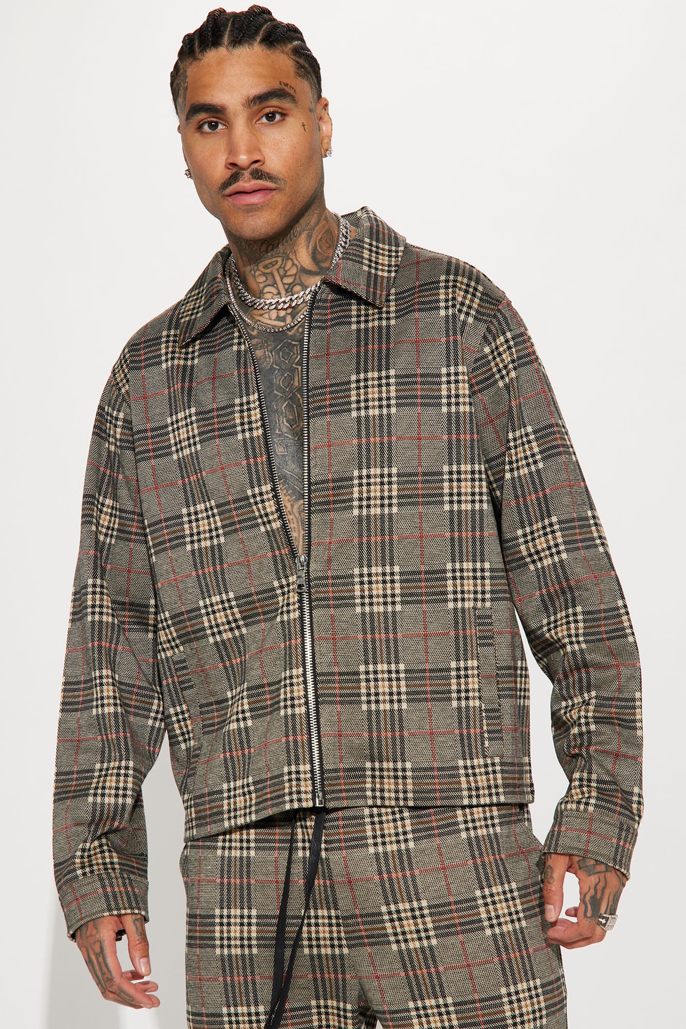 mens plaid work jacket