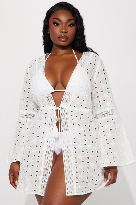 White eyelet best sale beach cover up