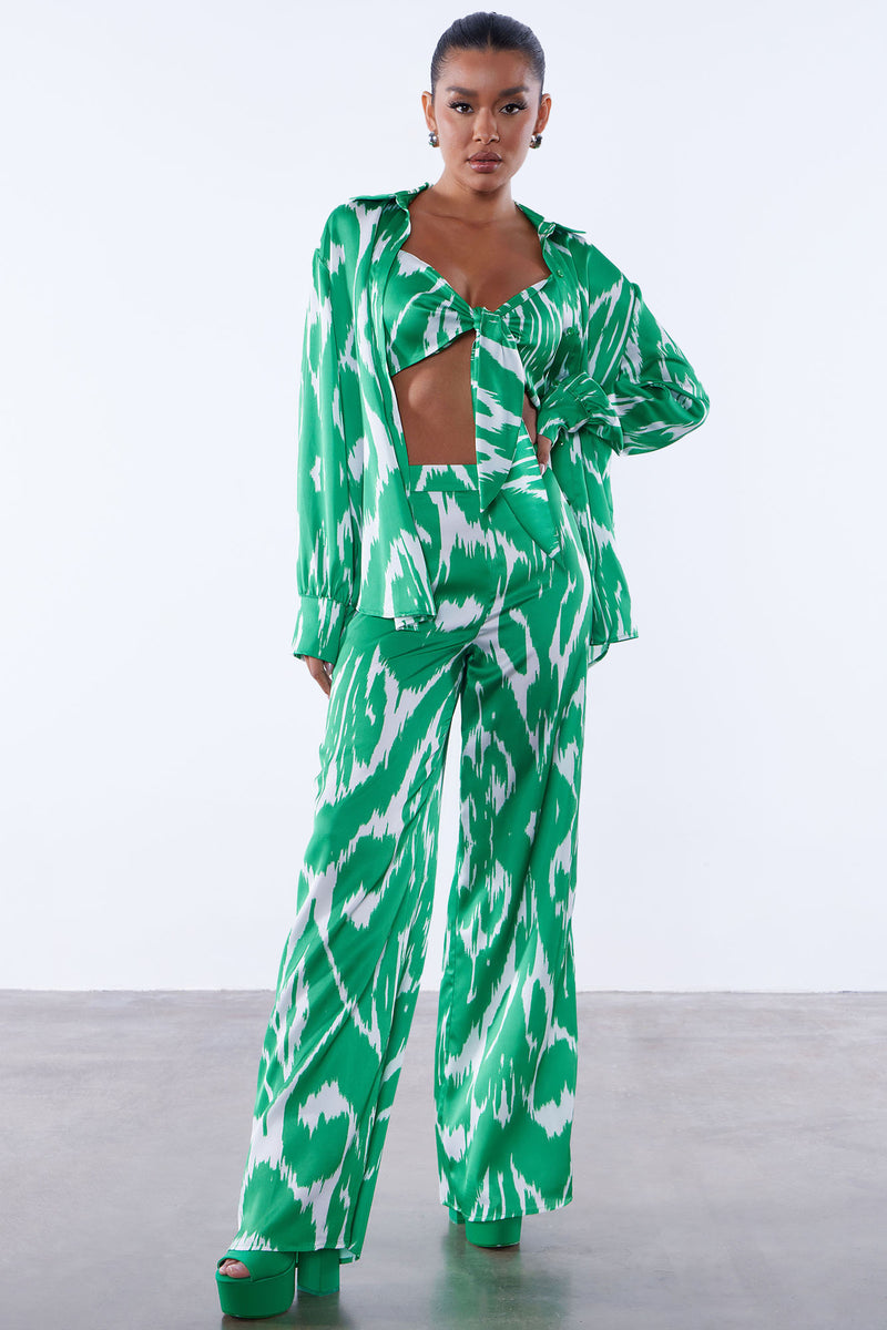 Nina Satin Crop Top - Green | Fashion Nova, Luxe | Fashion Nova