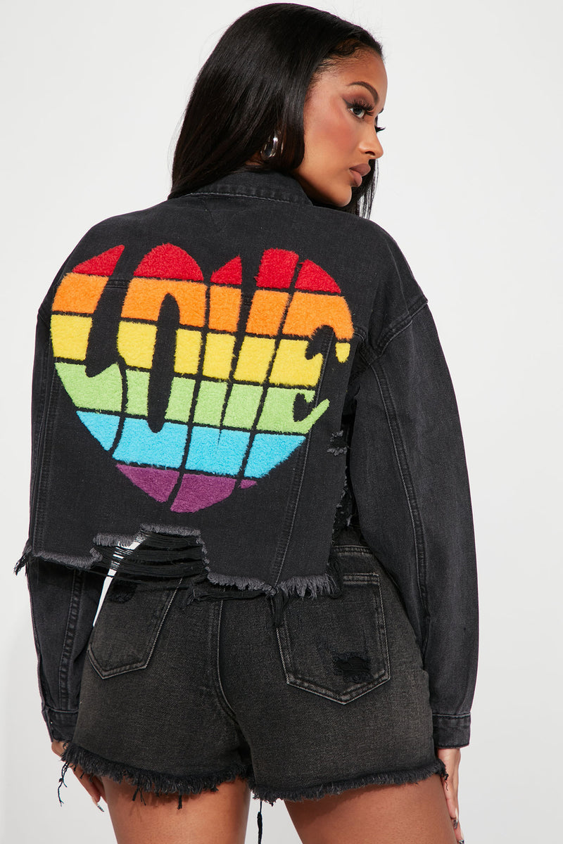 Groovy Love Ripped Denim Trucker Jacket - Black Wash | Fashion Nova ...