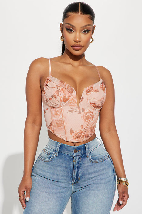 Show Me Love Corset Top Peach combo