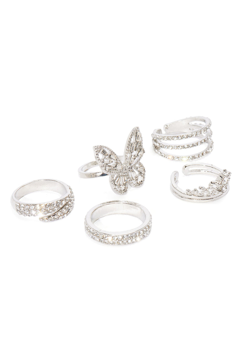 Queen Behavior 6 Piece Ring Set Silver Fashion Nova, Jewelry
