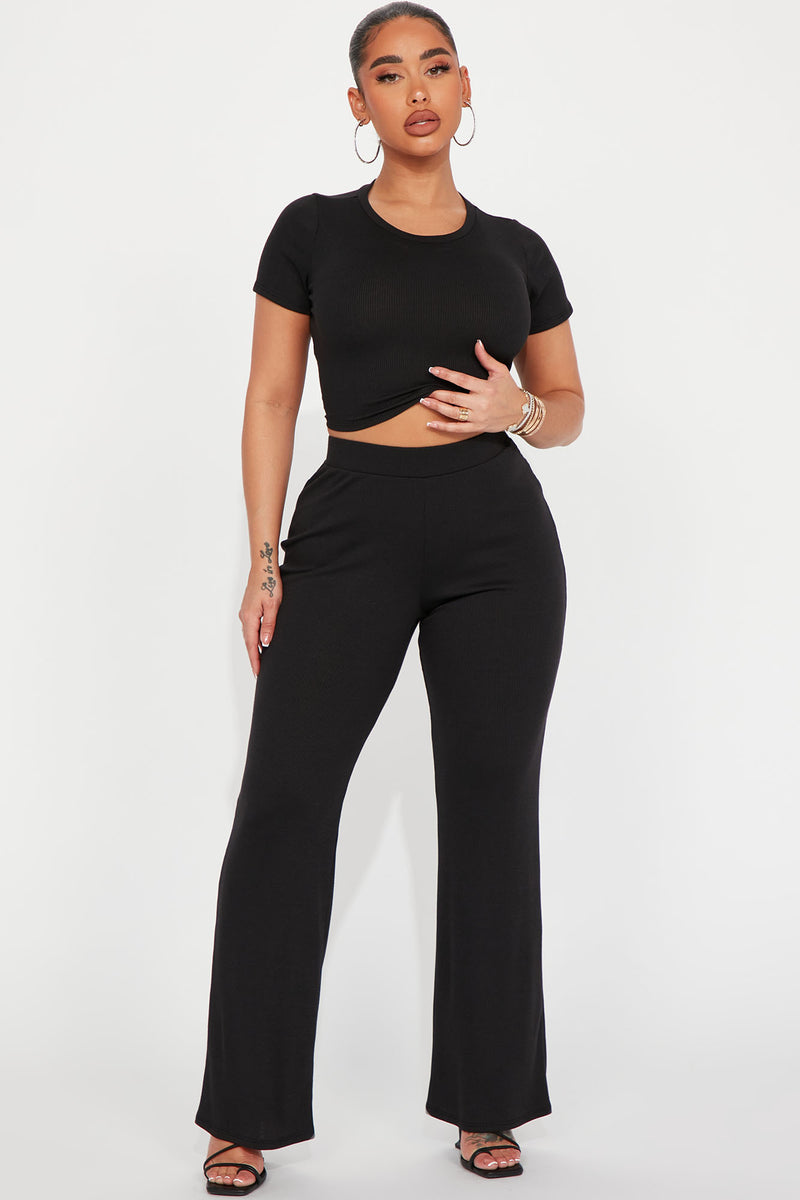 Ramona Ribbed Pant Set - Black | Fashion Nova, Matching Sets | Fashion Nova