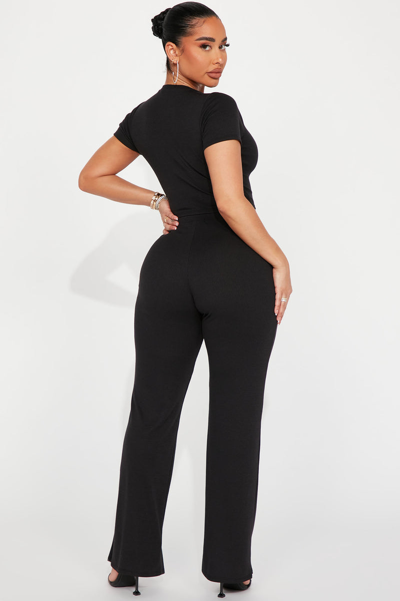 Ramona Ribbed Pant Set - Black | Fashion Nova, Matching Sets | Fashion Nova