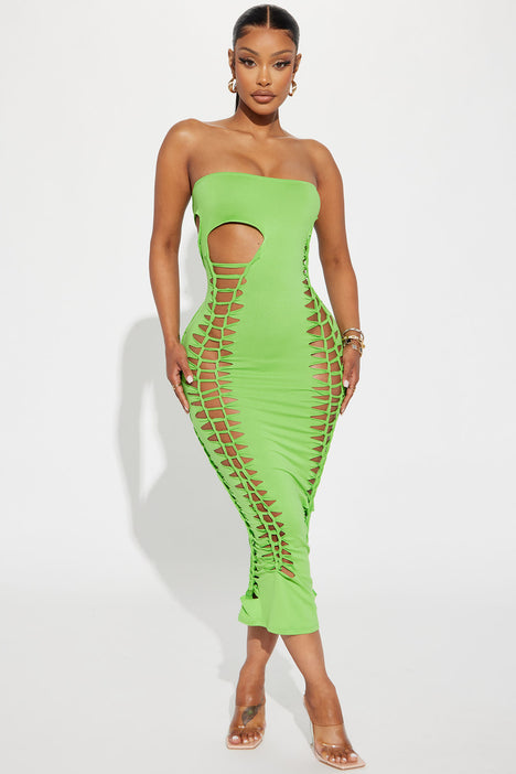 Green fashion nova dress 2025