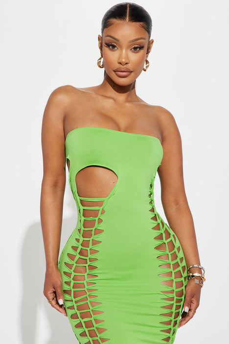 Neon green fashion nova sales dress