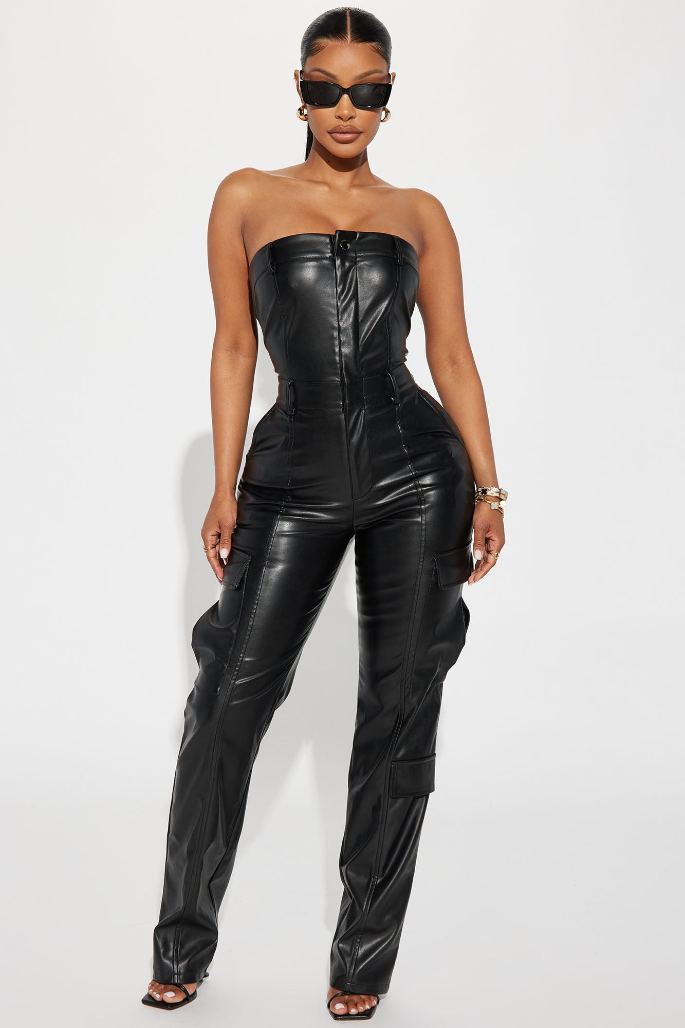Women's Feels So Classic Faux Leather Jumpsuit in Black Size Xs by Fashion Nova