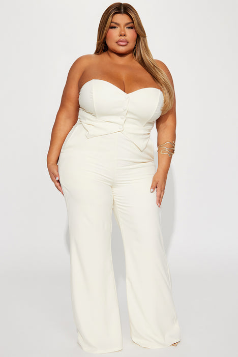 Plus size cream pantsuit on sale