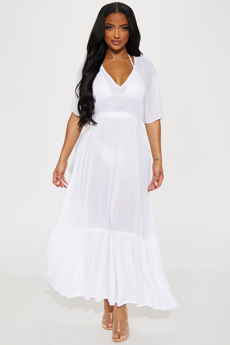 Breezy Nights Linen Swim Cover Up Maxi Dress - White | Fashion Nova ...