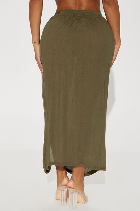 Olive green swim cover up sales