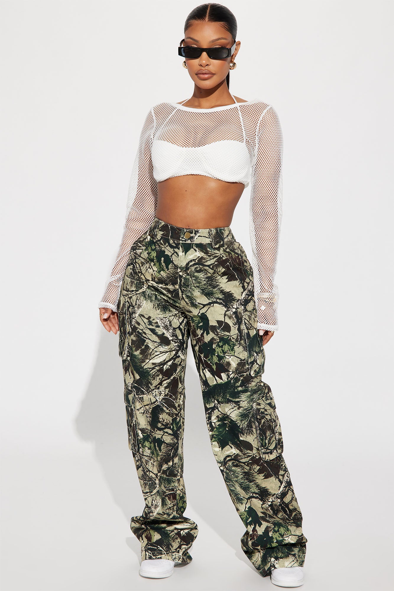 Tall Camo Print Baggy Fit Cargo Pants