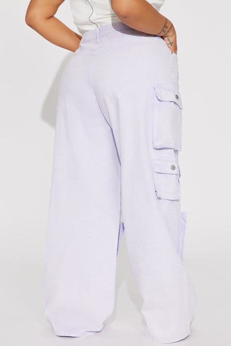 Lily High Rise Cargo Jeans - Lavender, Fashion Nova, Jeans