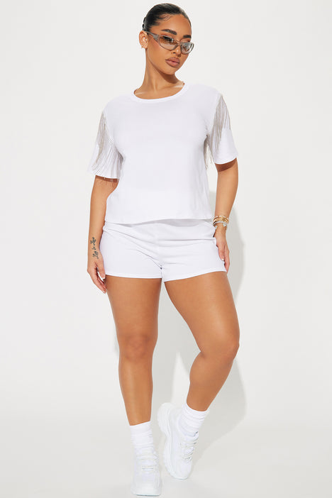 Fashion nova white sales shorts