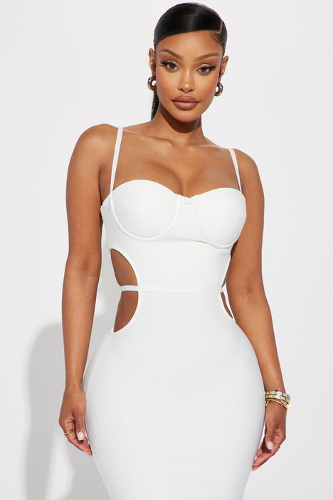 Fashion nova shop white bandage dress