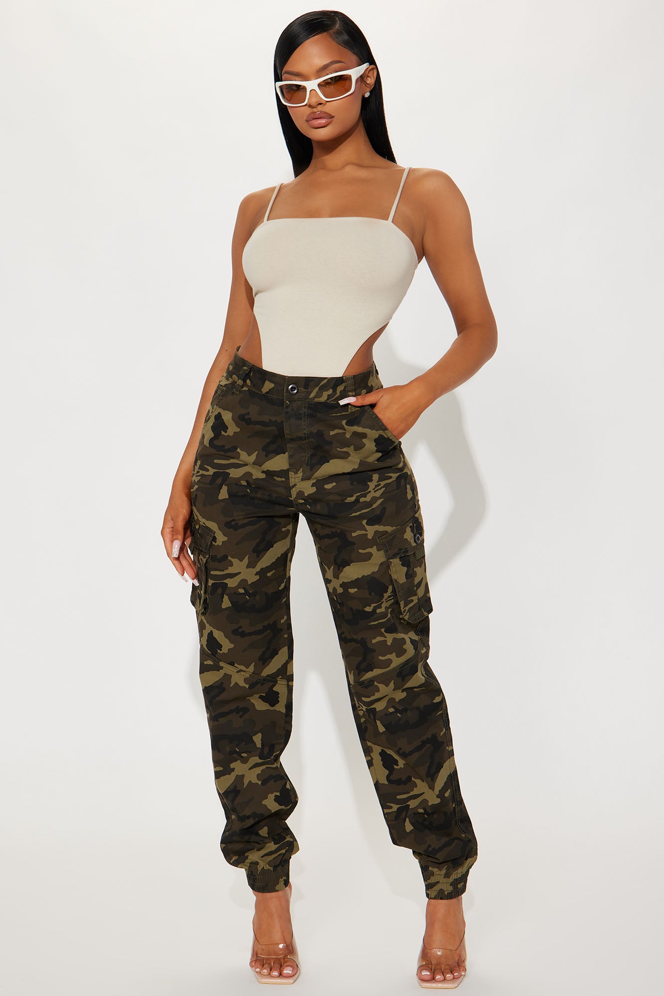 Camo cargo jogger cheap pants womens
