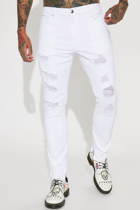 delvist Solrig Tolk Crater Skinny Destroyed Jeans - White | Fashion Nova, Mens Jeans | Fashion  Nova