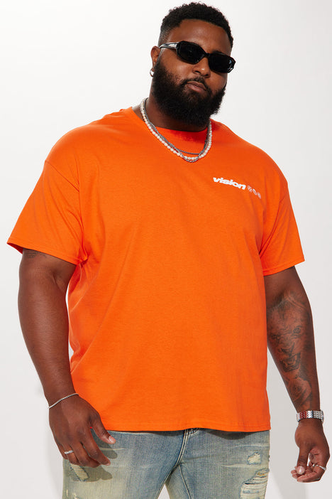 T shirt orange homme best sale