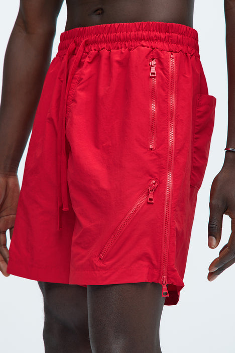 Break Away Zip Up Shorts Red Fashion Nova Mens Shorts Fashion Nova