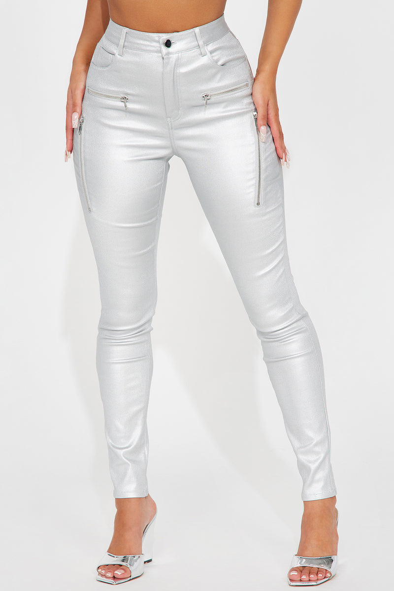 Caliente Skinny Pant - Silver | Fashion Nova, Pants | Fashion Nova