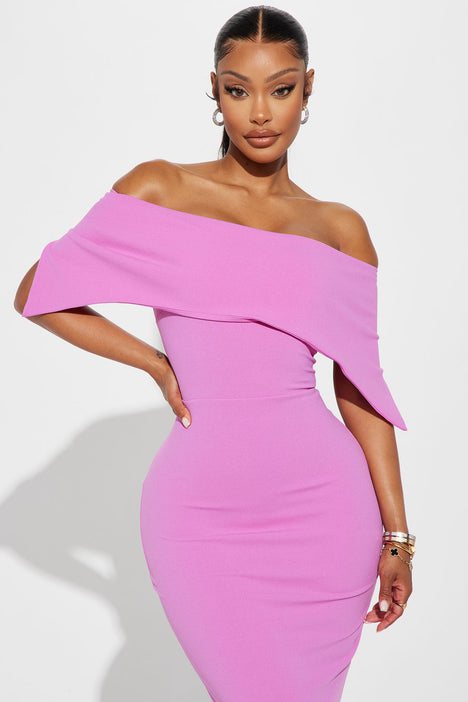 Baby pink off sale the shoulder dress