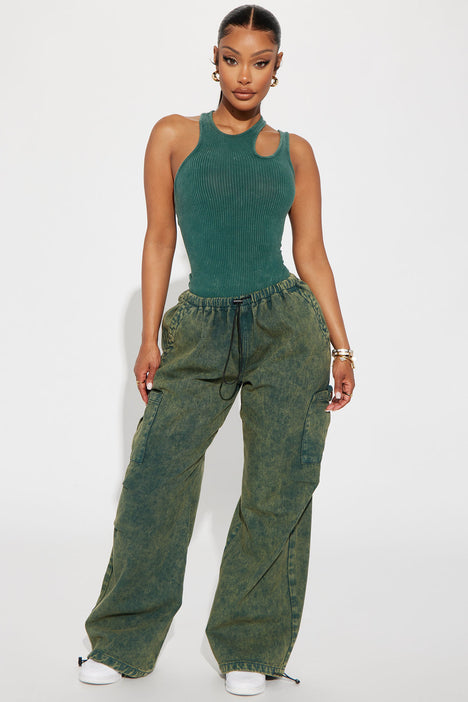 Wear It Out Mineral Wash Cargo Pant Green Fashion Nova Pants