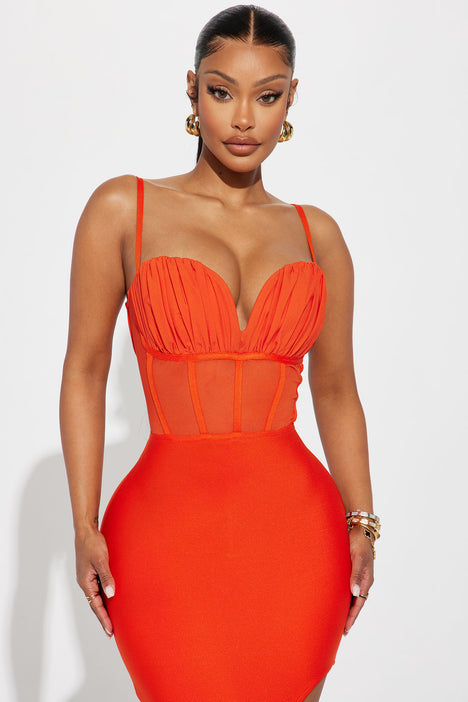 White hotsell orange dress