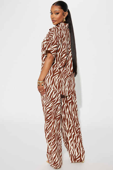 A New Direction Pant Set Brown combo Fashion Nova Matching