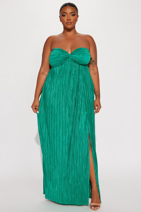 Waikiki Plisse Maxi Dress Kelly Green Fashion Nova Dresses