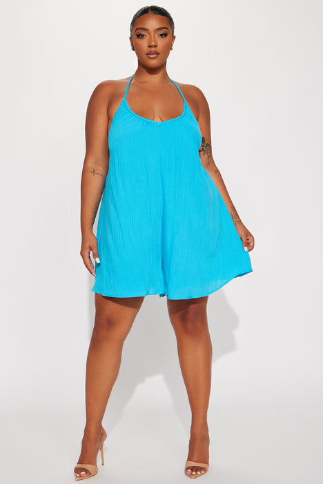 Turquoise top romper dress
