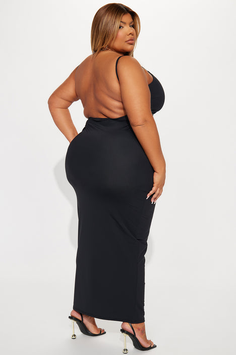 Gia Backless Sculpting Maxi Dress Black