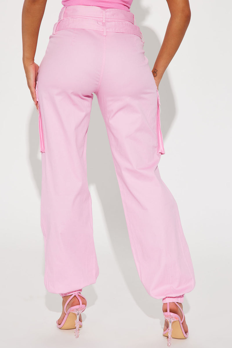 Belted For Your Pleasure Cargo Jogger - Pink | Fashion Nova, Pants ...