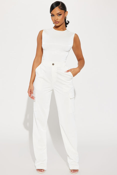 White leather jumpsuit sale
