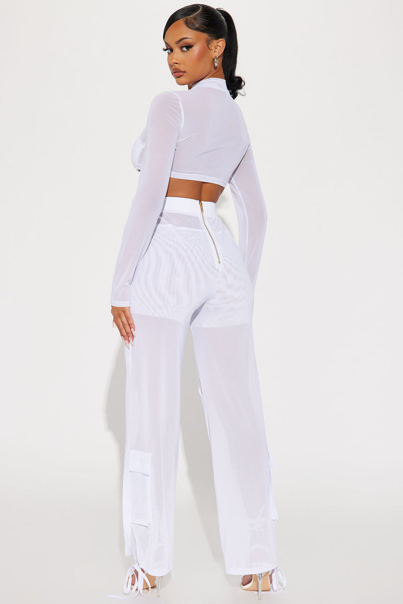 Believe Me Mesh Pant Set - White | Fashion Nova, Matching Sets ...