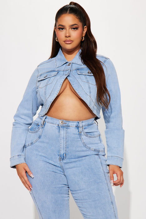 Denim bolero jacket plus size hotsell