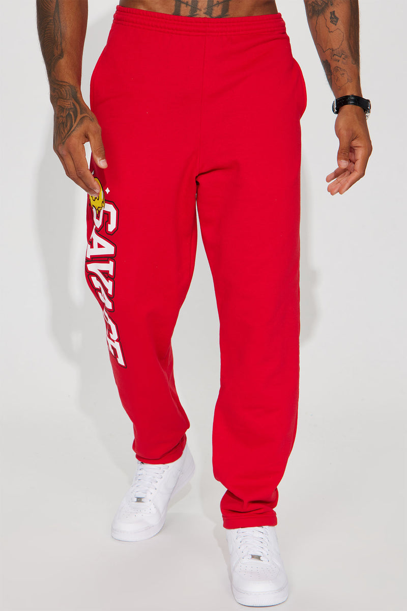 Savage Mode Sweatpant - Red | Fashion Nova, Mens Fleece Bottoms ...