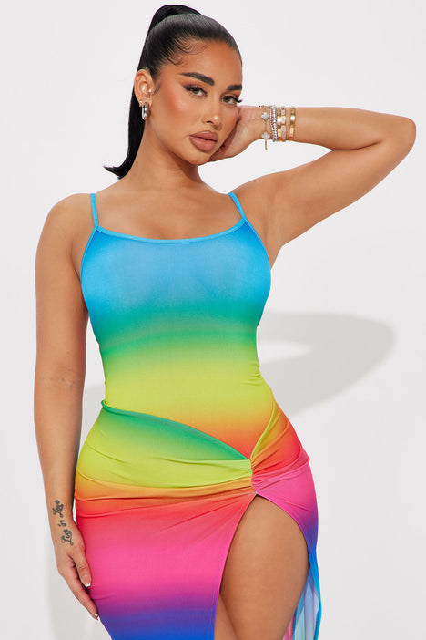 Fashion nova clearance multi color dress