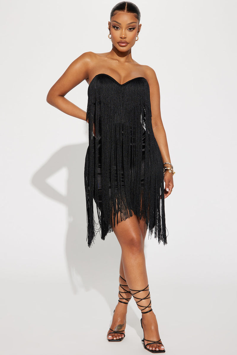 Farrah Fringe Mini Dress - Black | Fashion Nova, Dresses | Fashion Nova